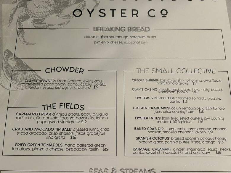 Savannah Oyster - Mooresville, NC menu_pic