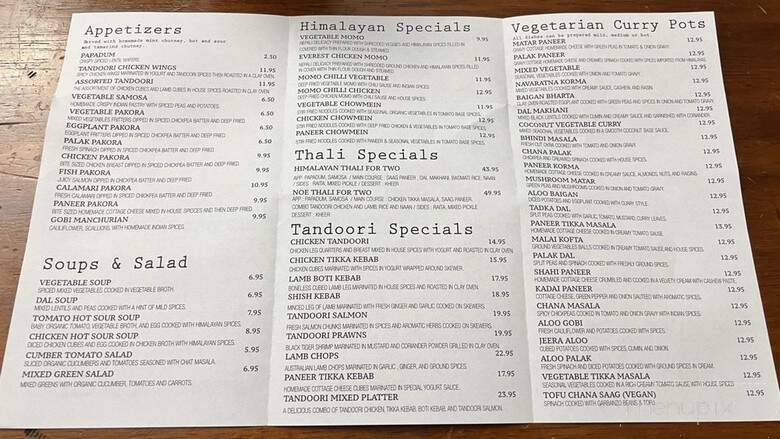 Noe Indian Cuisine - San Francisco, CA menu_pic