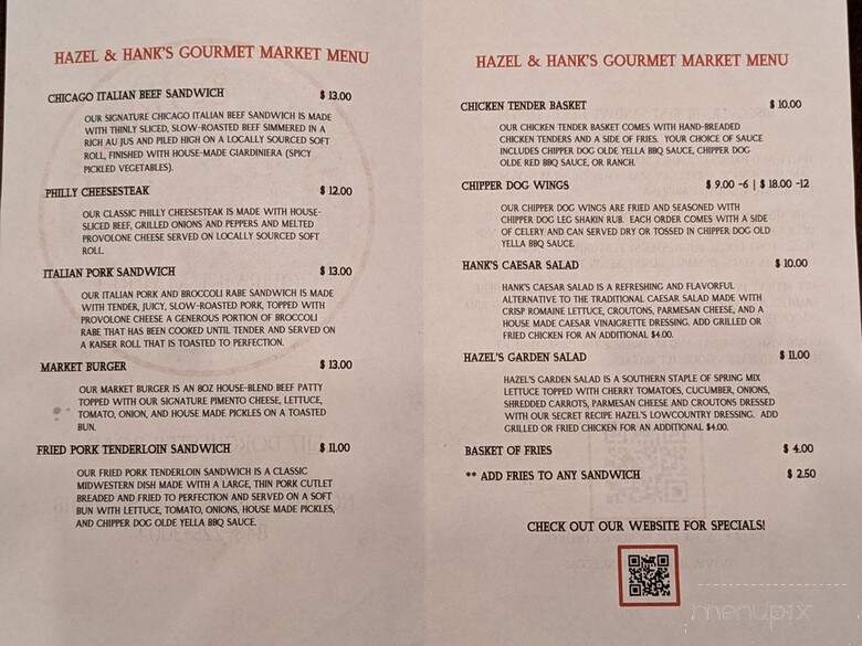 Hazel & Hank's Gourmet Market - North Charleston, SC menu_pic