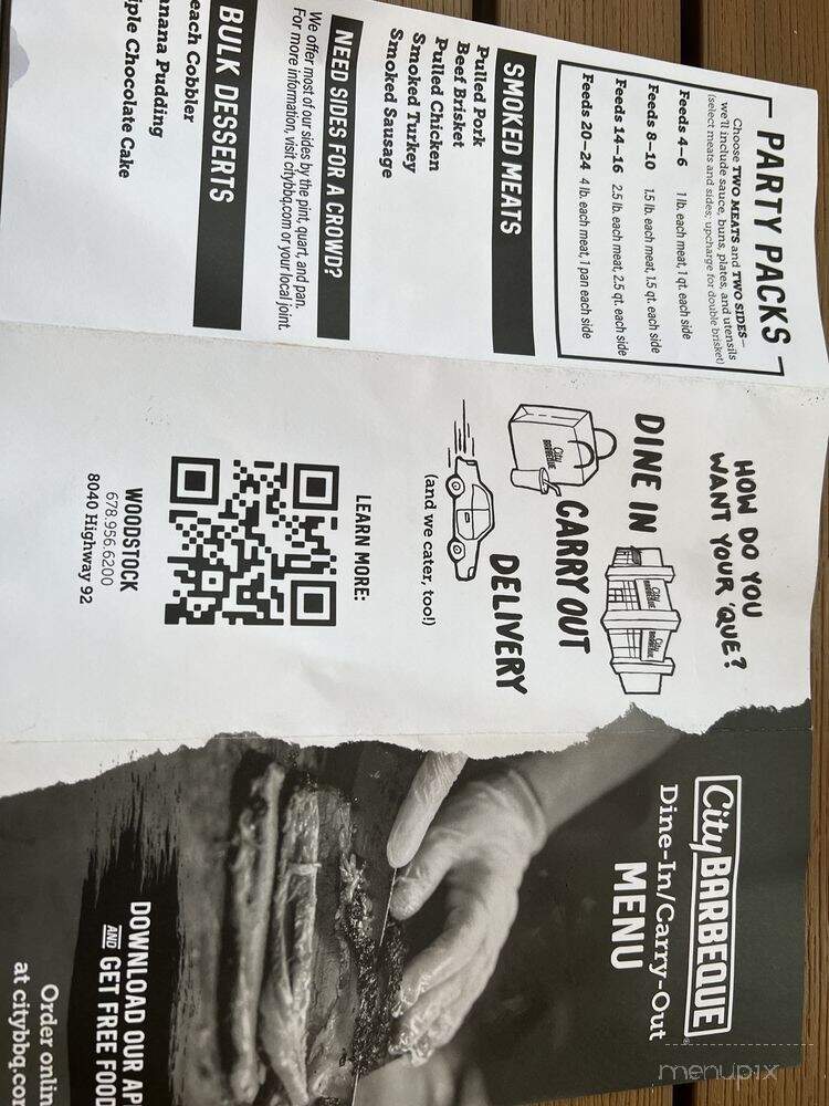 City Barbeque - Woodstock, GA menu_pic