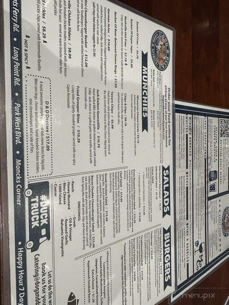 Dog and Duck - Moncks Corner, SC menu_pic