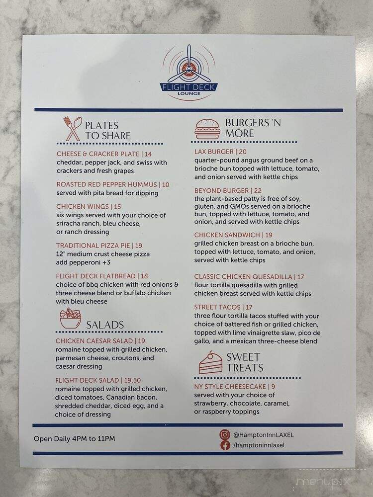 Flight Deck Lounge - El Segundo, CA menu_pic