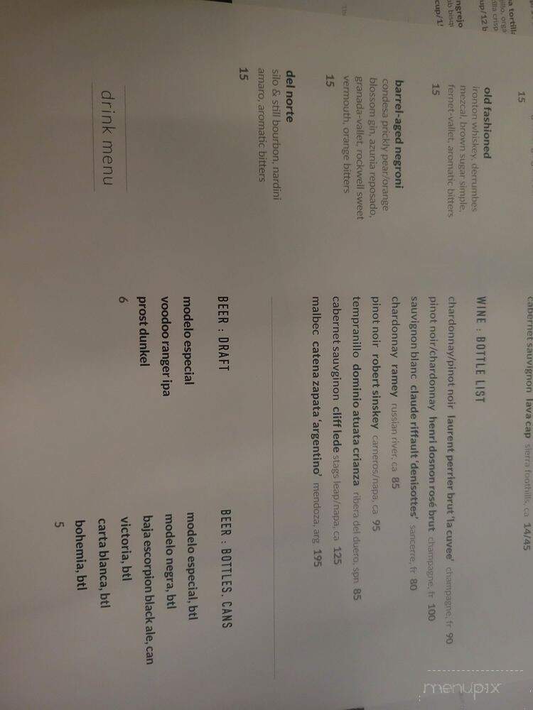 El Chingon Bistro - Denver, CO menu_pic