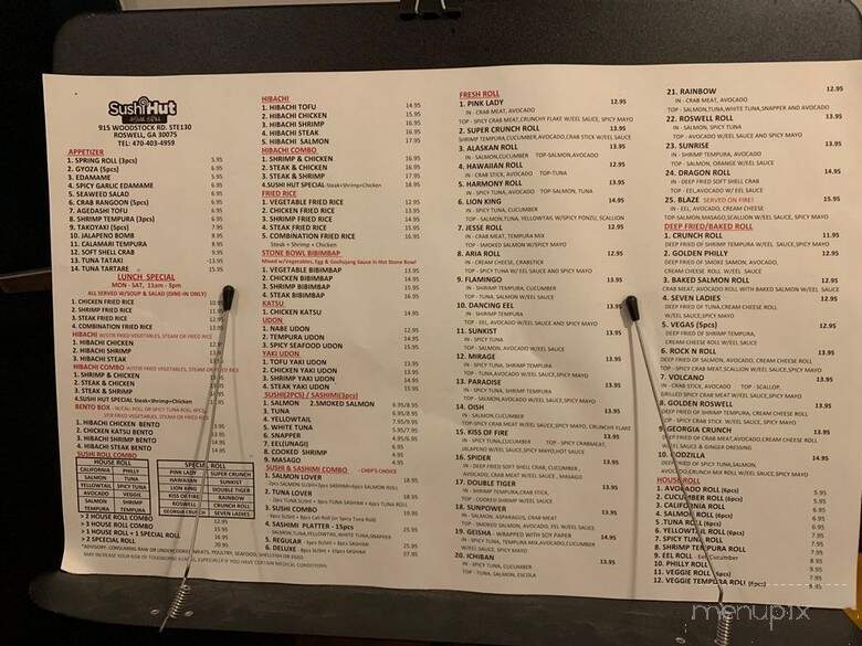 Sushi Hut - Roswell, GA menu_pic
