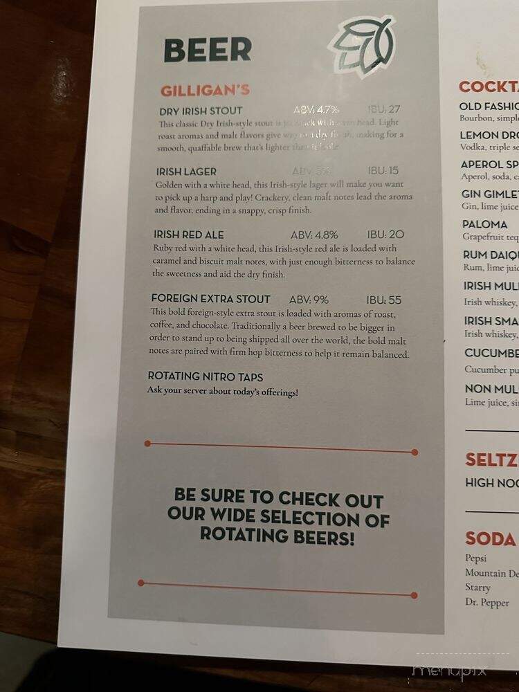 Gilligan's On The Green - Cincinnati, OH menu_pic