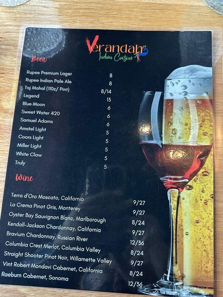Verandah Indian Cuisine - Marietta, GA menu_pic