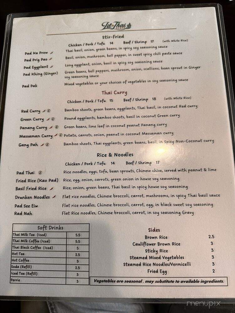 Lil Thai Place - Jacksonville, FL menu_pic