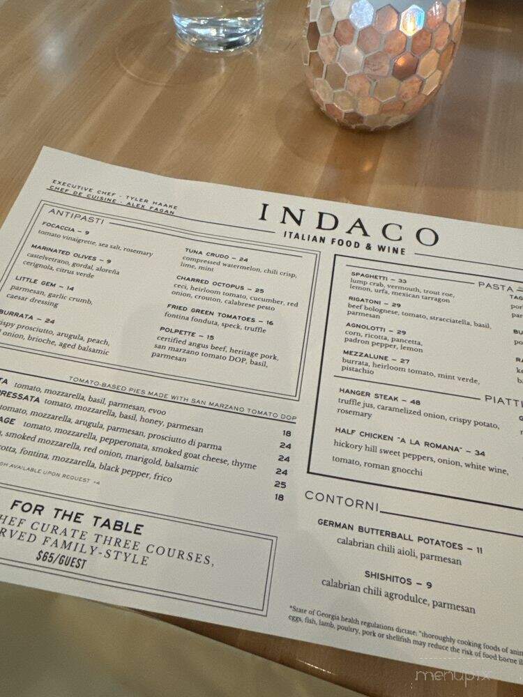 Indaco - Atlanta, GA menu_pic