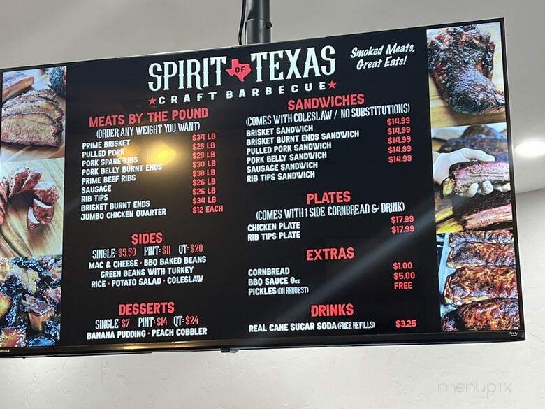 Spirit Of Texas Craft BBQ - Riverside, CA menu_pic