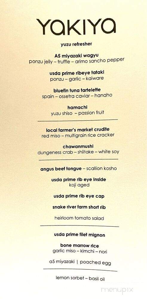Yakiya - Pasadena, CA menu_pic