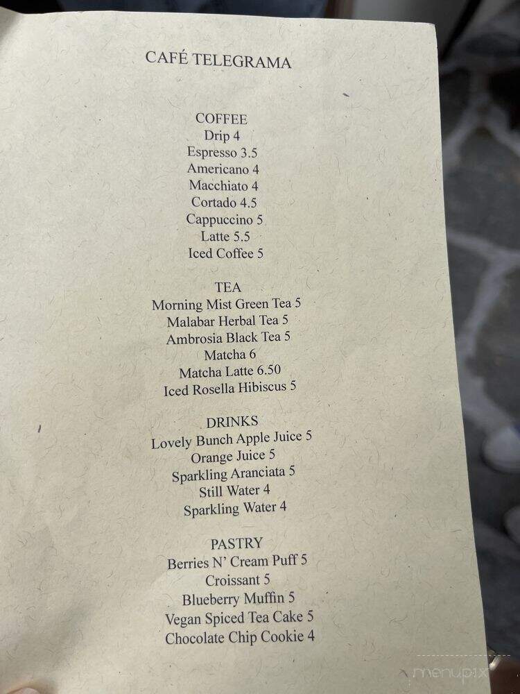 Cafe Telegrama - Los Angeles, CA menu_pic