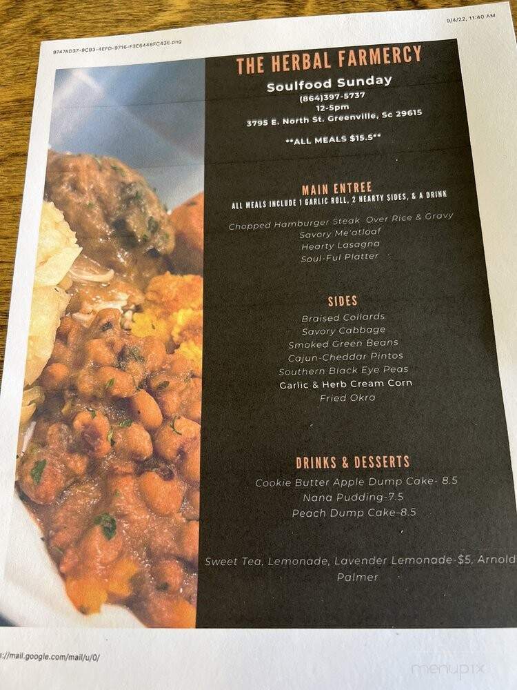 The Herbal Farmercy - Greenville, SC menu_pic