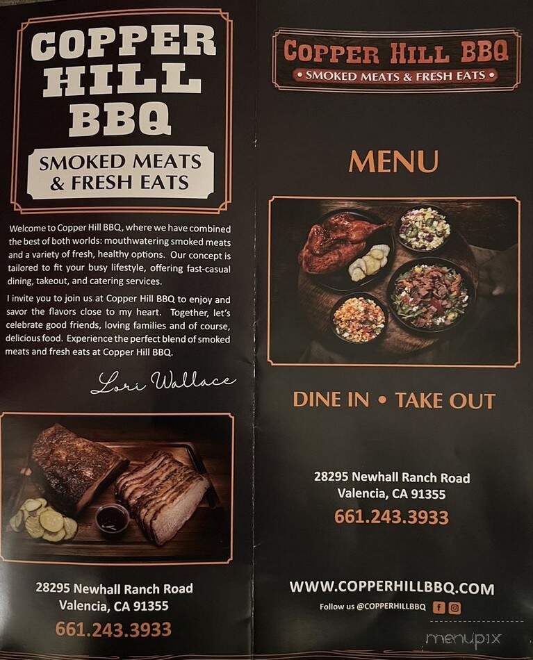 Copper Hill BBQ - Valencia, CA menu_pic