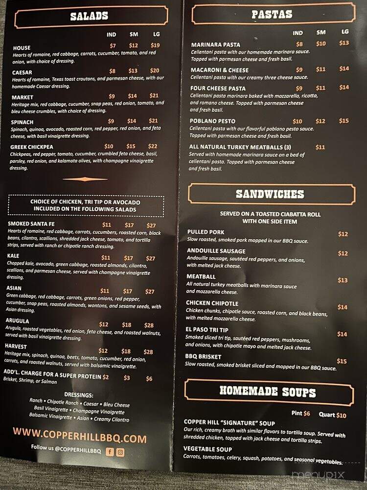 Copper Hill BBQ - Valencia, CA menu_pic