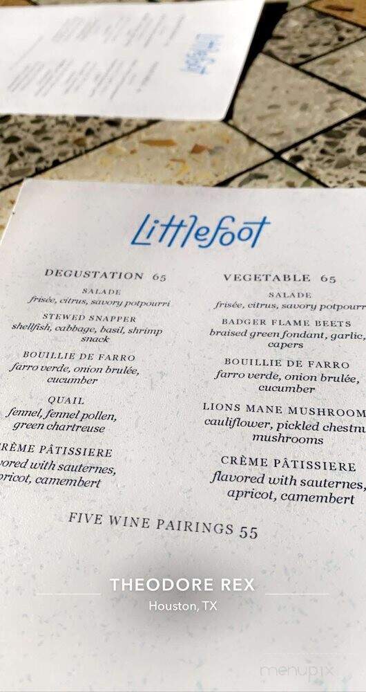 Littlefoot - Houston, TX menu_pic