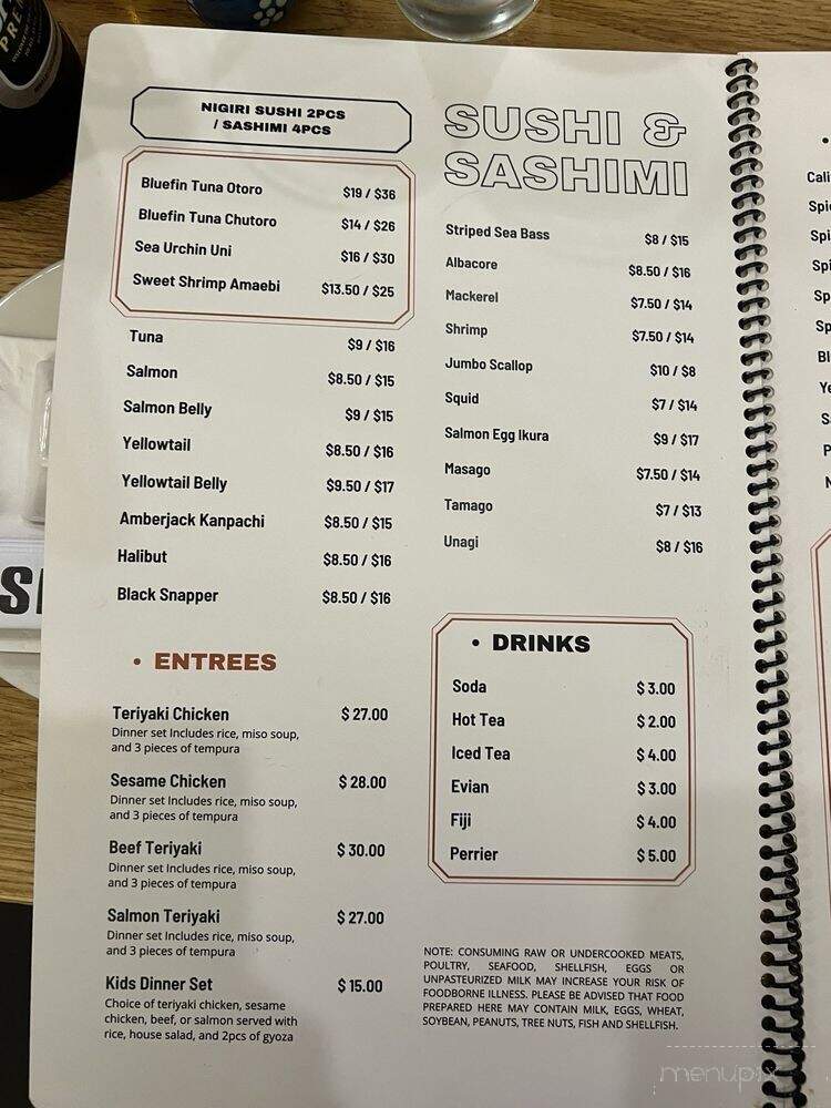 Sushi Hama - Seal Beach, CA menu_pic