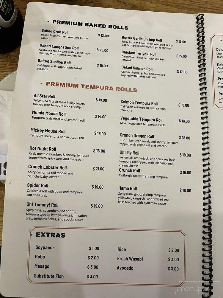 Sushi Hama - Seal Beach, CA menu_pic