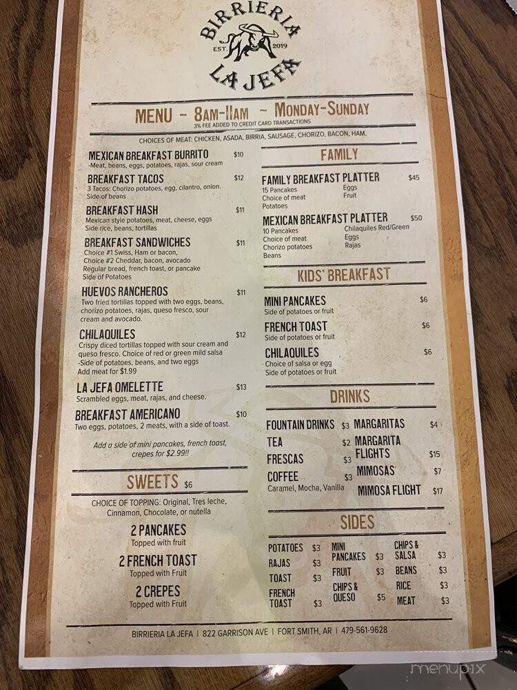 Birrieria La Jefa - Fort Smith, AR menu_pic