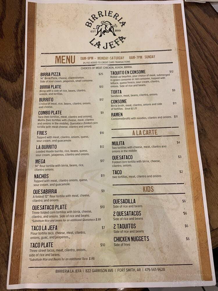 Birrieria La Jefa - Fort Smith, AR menu_pic