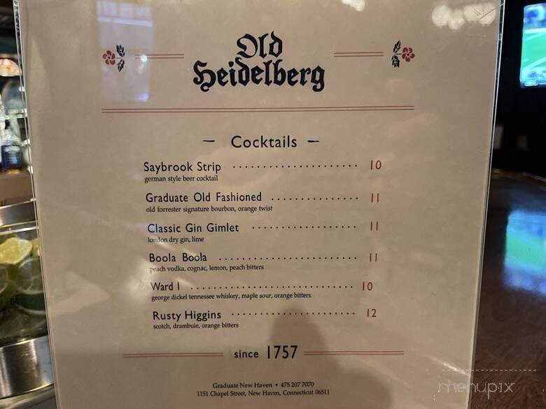 Old Heidelberg - New Haven, CT menu_pic
