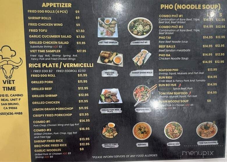 Viet Time - San Bruno, CA menu_pic
