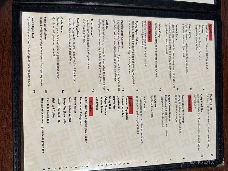 Flying Tiger Thai Restaurant - Castle Hills, TX menu_pic