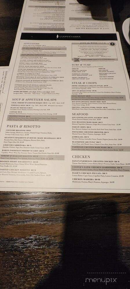 Cooper's Hawk Winery & Restaurant - Bloomingdale, IL menu_pic
