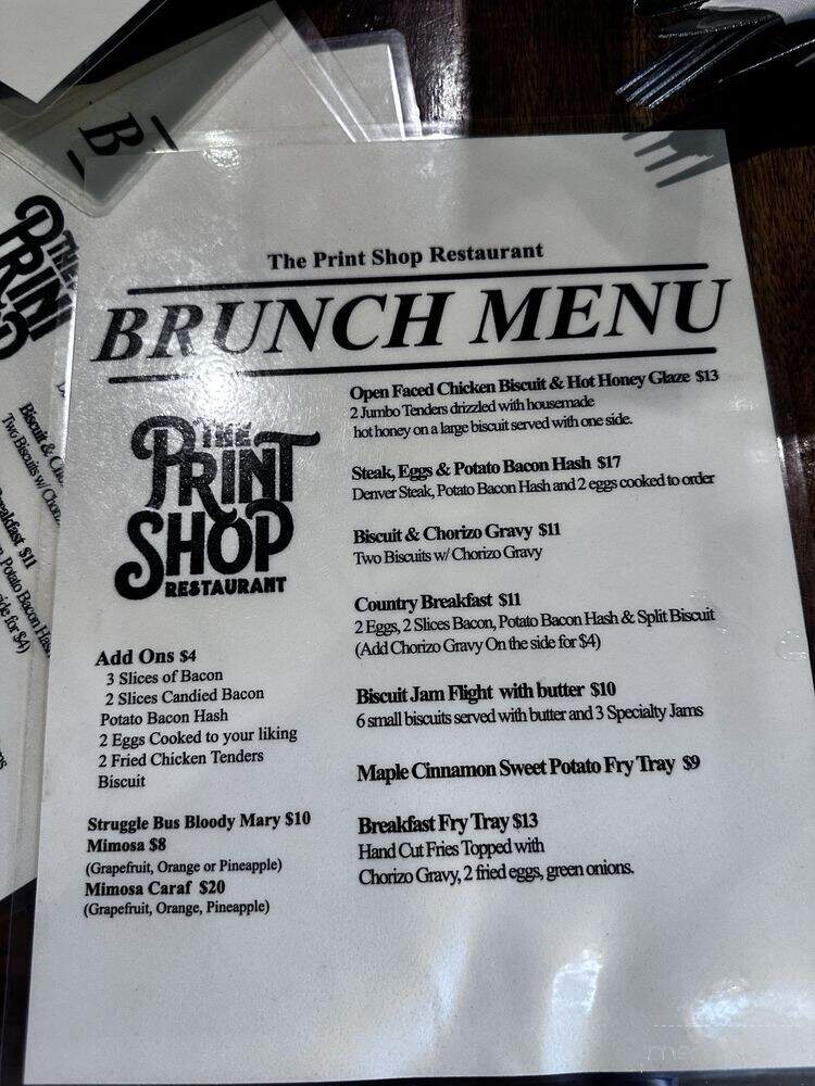 The Print Shop - Smyrna, TN menu_pic