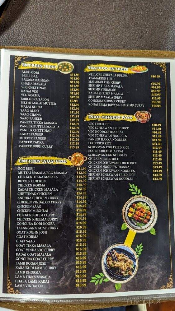Cafe India - Memphis, TN menu_pic