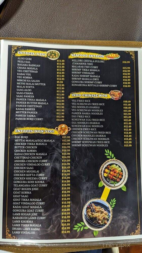 Cafe India - Memphis, TN menu_pic