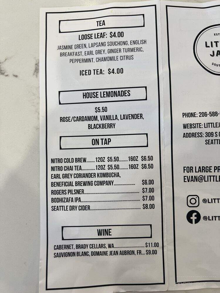 Little Jaye - Seattle, WA menu_pic