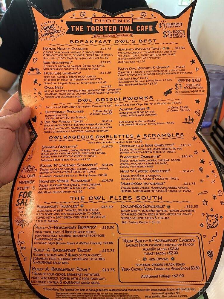 The Toasted Owl Cafe - Phoenix, AZ menu_pic