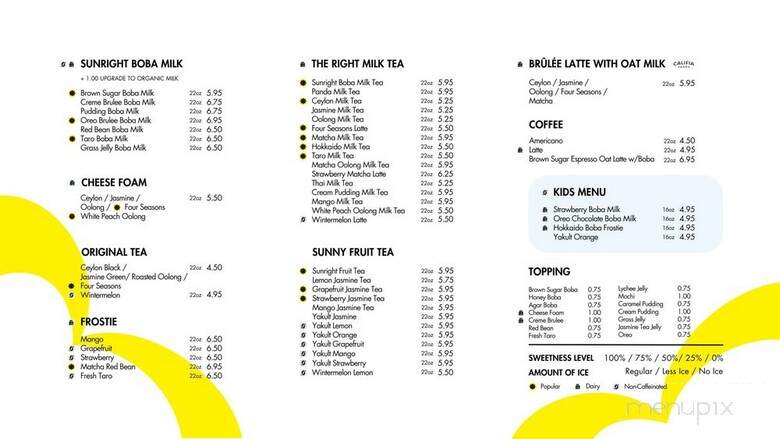 Sunright Tea Studio - Long Beach, CA menu_pic