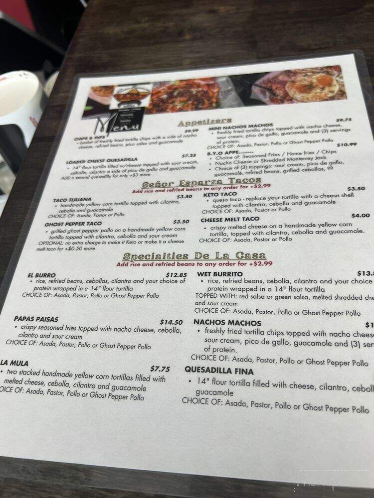 Senor Esparza Tacos - Azusa, CA menu_pic