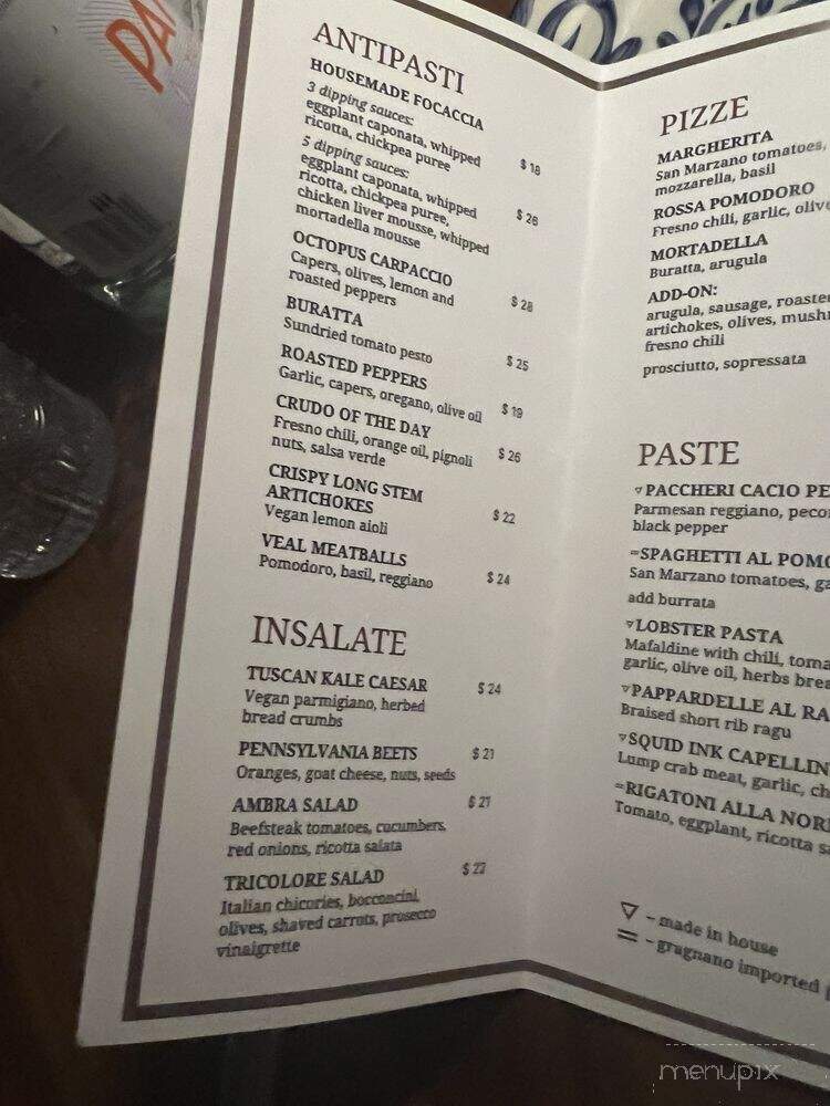Ambra West Village - New York, NY menu_pic