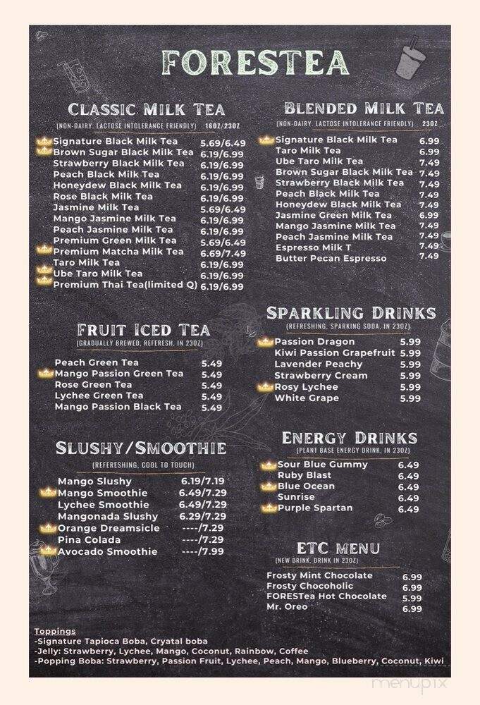 FORESTea - Sumner, WA menu_pic