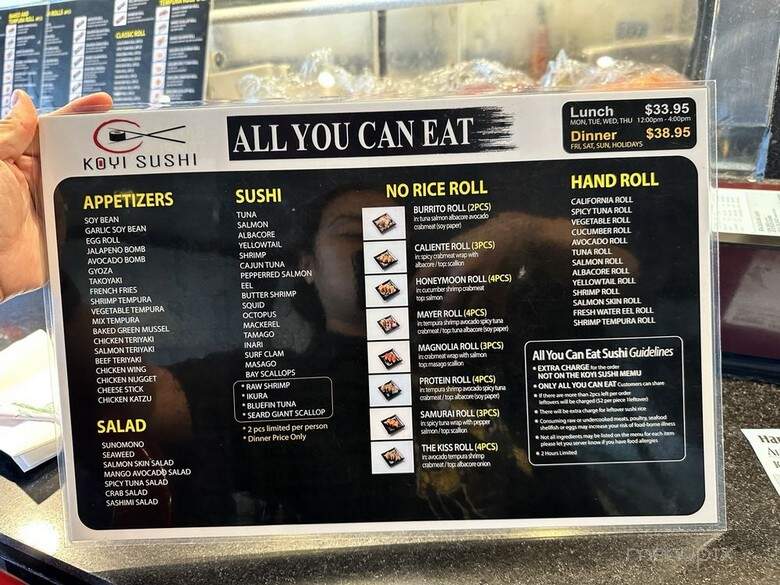 Koyi Sushi - Costa Mesa, CA menu_pic