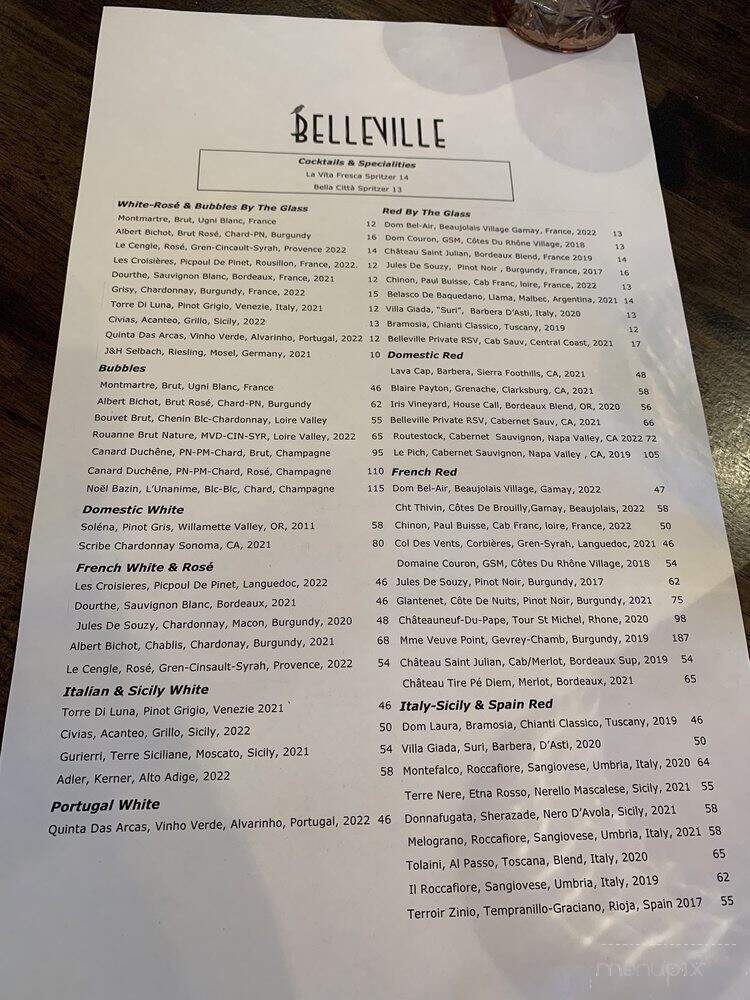 Belleville Wine Bar - Reno, NV menu_pic
