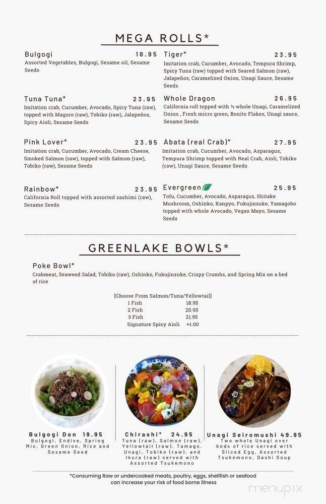 Greenlake Sushi and Roll - Seattle, WA menu_pic