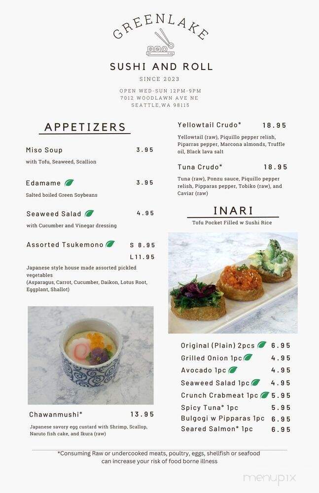 Greenlake Sushi and Roll - Seattle, WA menu_pic