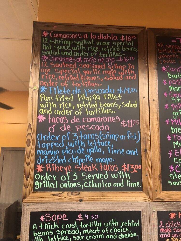 Casa Mexicana - Brevard, NC menu_pic