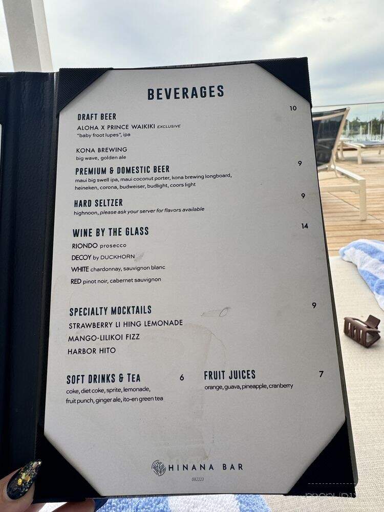 Hinana Bar - Honolulu, HI menu_pic