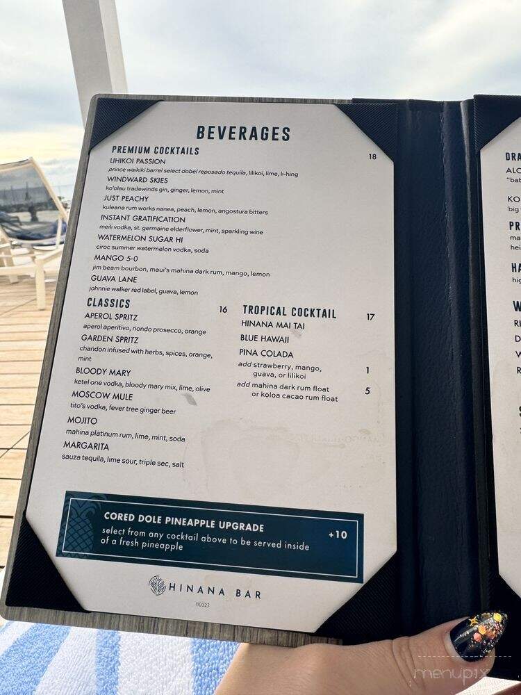 Hinana Bar - Honolulu, HI menu_pic