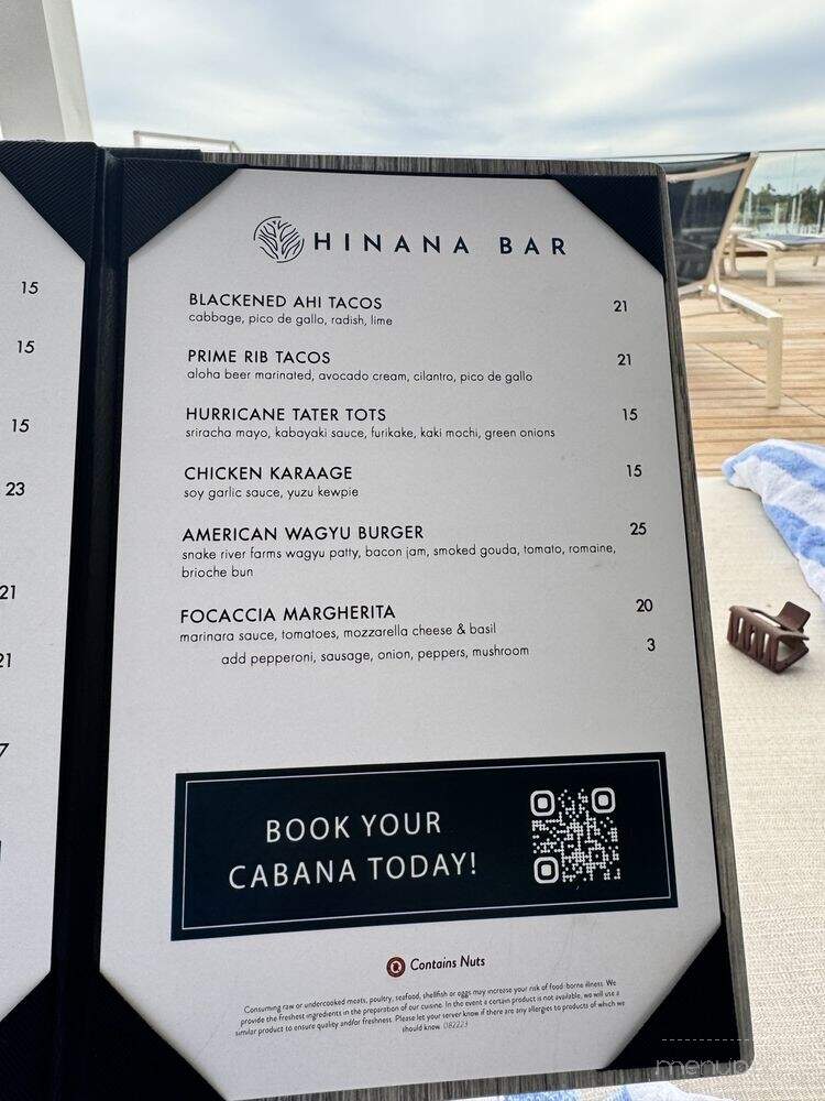 Hinana Bar - Honolulu, HI menu_pic