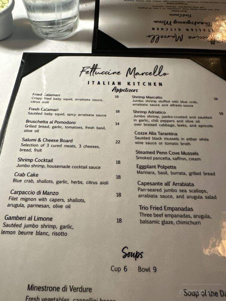 Fettuccine Marcello Italian Kitchen - San Clemente, CA menu_pic