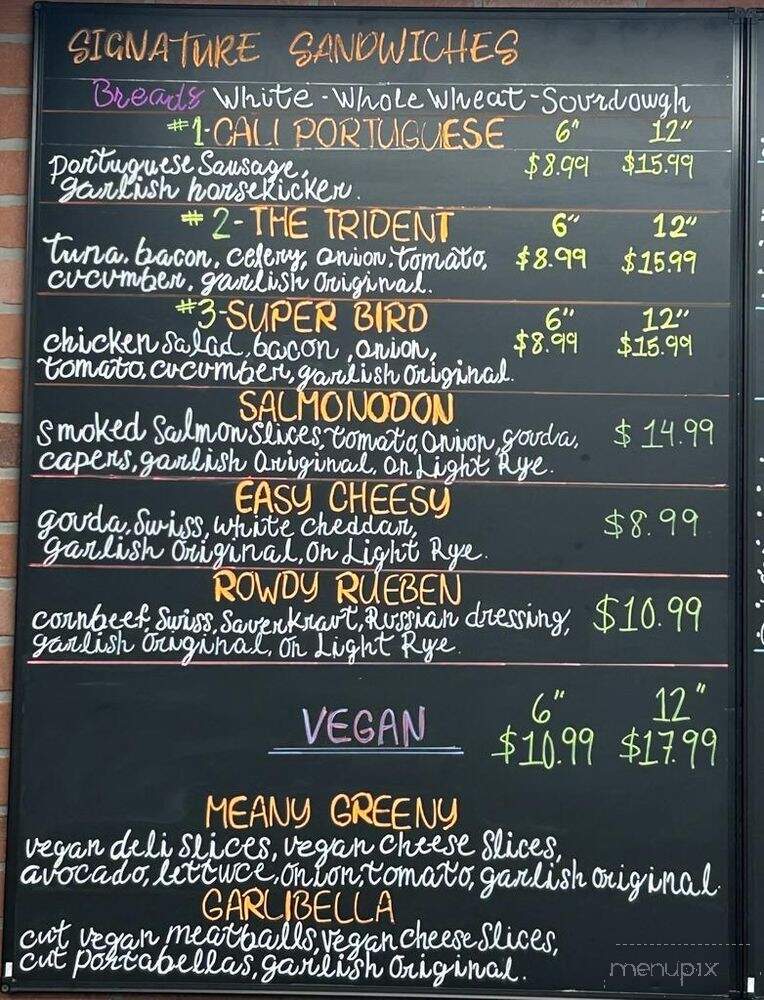 Garlishious Deli - Fresno, CA menu_pic