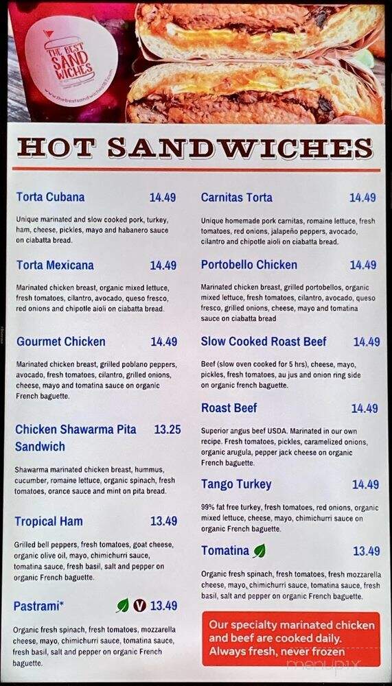 The Best Sandwiches - San Jose, CA menu_pic