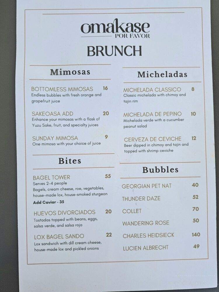 Omakase Por Favor - Lincoln, CA menu_pic
