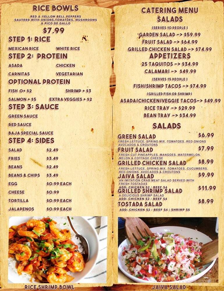 Baja's Grill - Downey, CA menu_pic
