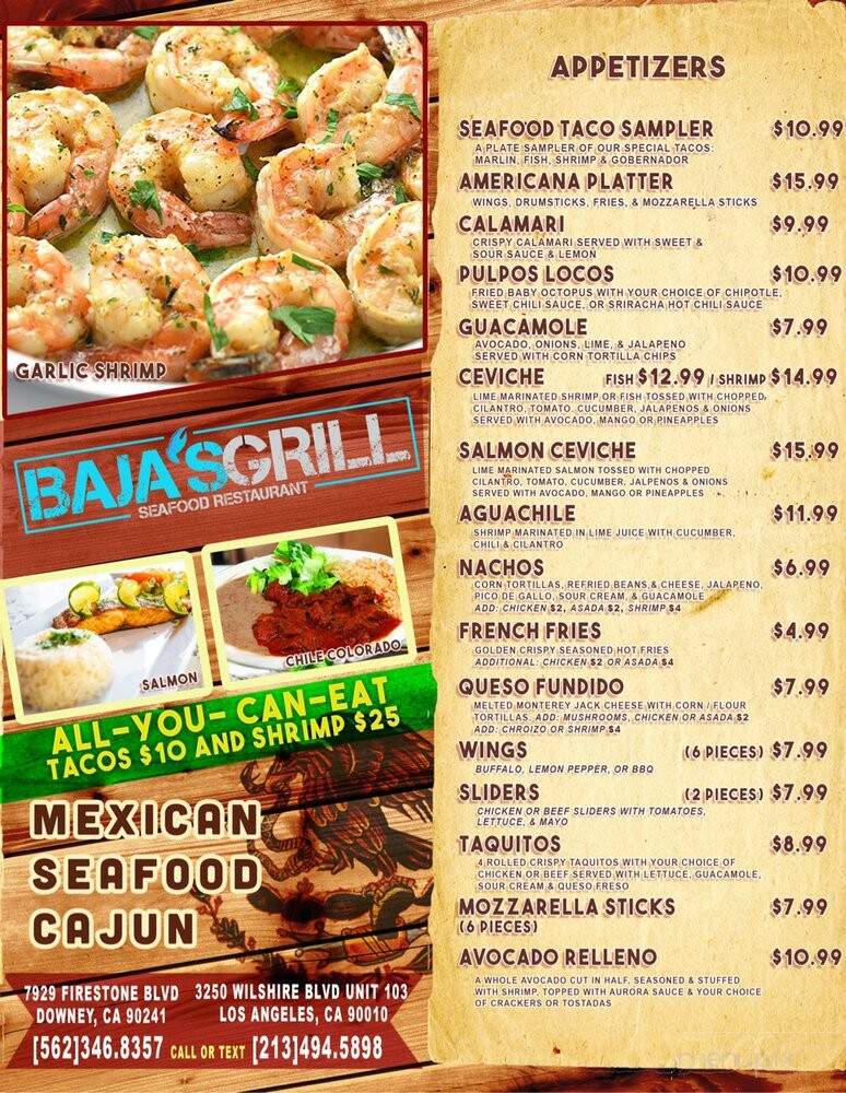 Baja's Grill - Downey, CA menu_pic